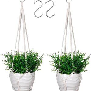 White Hanging Planter Set